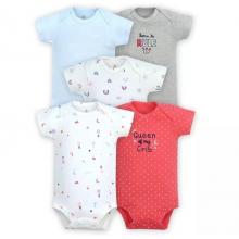 Tedmimick Pack Of 5 Summer Bodysuits - Queen Of My Crib