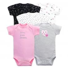 Tedmimick Pack Of 5 Summer Bodysuits - Love You More 